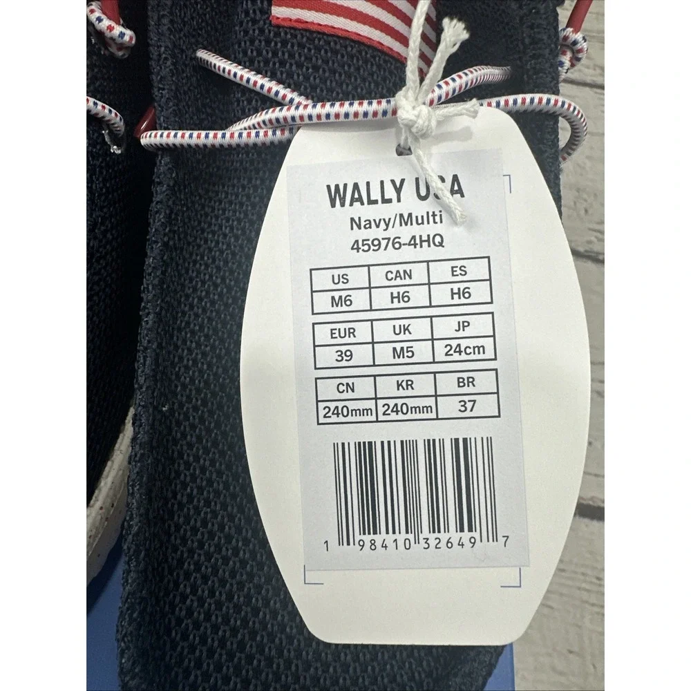 Hey Dude Wally USA Men's Navy/Multi  Slip-On Casual Shoes New! Size 6 NIB